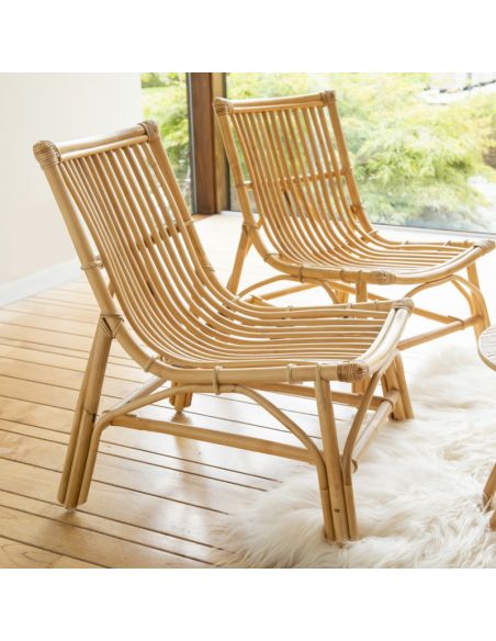 Fauteuil rotin vintage DAVID