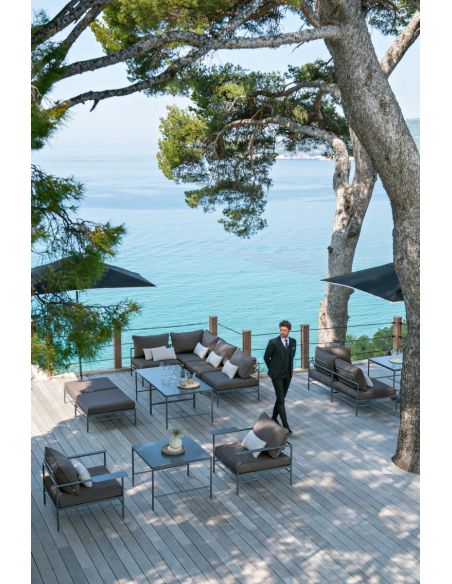 Table de jardin mi-hauteur 85 x 85 cm RIVAGE