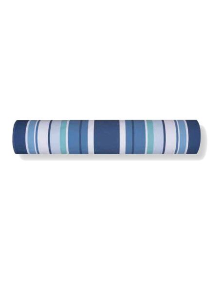Toile coton rayé AIGUE MARINE roy/blanc, au mètre, grande laize 180 cm