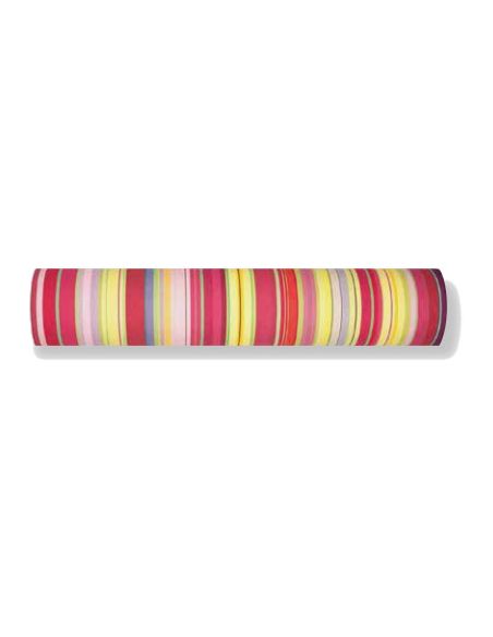 Toile coton rayé CERET cerise, au mètre, grande laize 180 cm