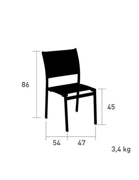 Dimensions Chaise de jardin OLYMPE