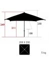 Parasol 200 x 200 cm CORTINA avec pique inox
