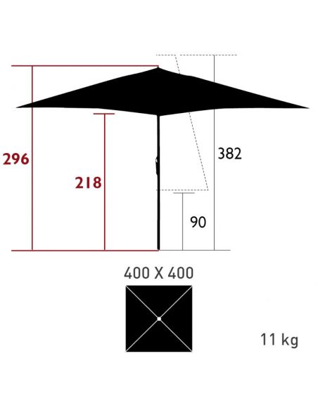 Parasol 400 x 400 cm EASY OPEN