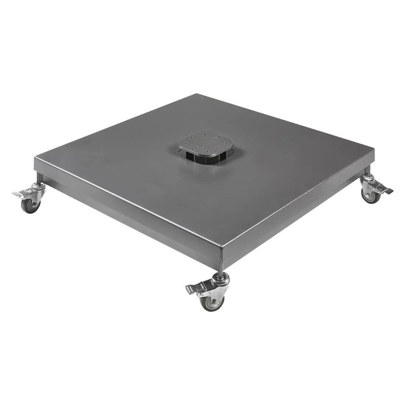 Socle de parasol à roulettes avec cache