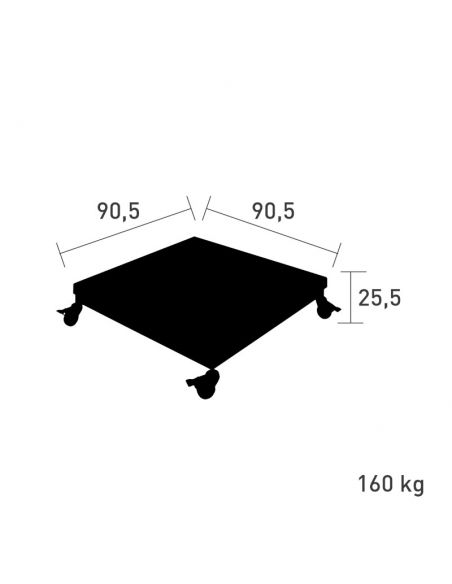 Socle de parasol à roulettes avec cache