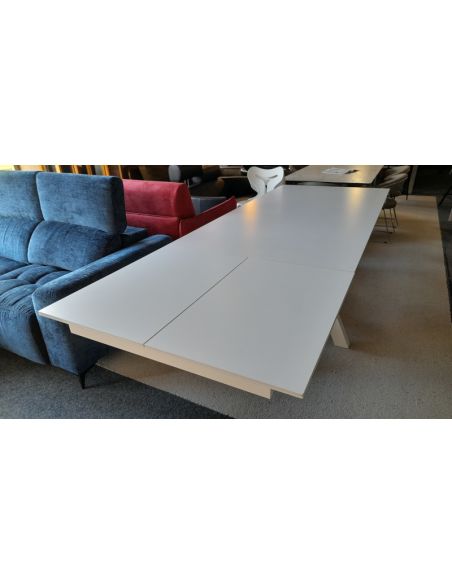 Déstockage Table extensible contemporaine 200 cm + 1 allonge 80 cm MOON avec plateau en céramique UYUNI Dekton