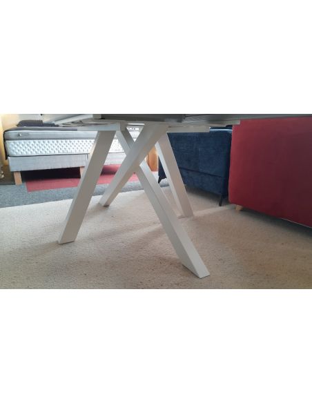 Déstockage Table extensible contemporaine 200 cm + 1 allonge 80 cm MOON avec plateau en céramique UYUNI Dekton