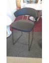 Déstockage Tabouret rembourré à piétement luge CB1087-SK, piétement P15 noir opaque, assise S93 Skuba noir