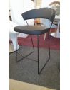 Déstockage Tabouret rembourré à piétement luge CB1087-SK, piétement P15 noir opaque, assise S93 Skuba noir