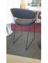 Déstockage Tabouret rembourré à piétement luge CB1087-SK, piétement P15 noir opaque, assise S93 Skuba noir