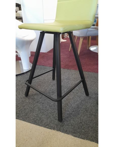 Déstockage Tabouret pivotant DIEGO, HA 65 cm, assise dossier simili-cuir Infinity 8038, piétement métal 550 noir granité