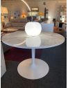 Déstockage Table ronde PLANET CB4005-FD120cm, plateau blanc optique P94 avec céramique DEKTON BERGEN, pied tulipe blanc optique