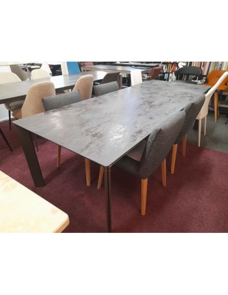 Déstockage Table de repas extensible en céramique CLASS 180 cm + allonge portefeuille 80 cm DEXO