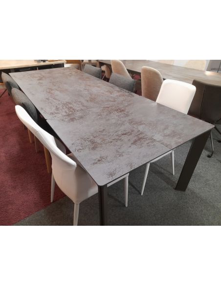Déstockage Table de repas extensible en céramique CLASS 180 cm + allonge portefeuille 80 cm DEXO