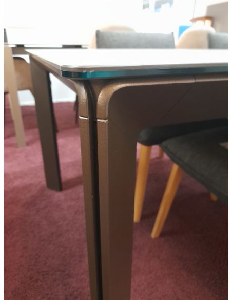 Déstockage Table de repas extensible en céramique CLASS 180 cm + allonge portefeuille 80 cm DEXO