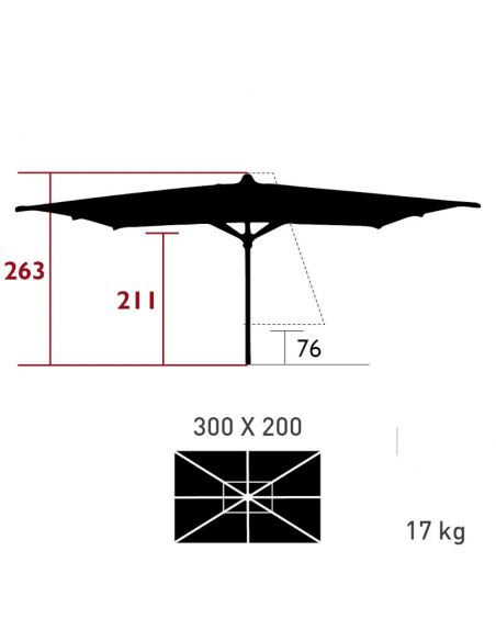 Parasol 300 x 200 cm KOTO