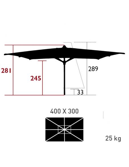Parasol 400 x 300 cm KOTO