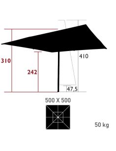 Parasol 500 x 500 cm MAGNA 2