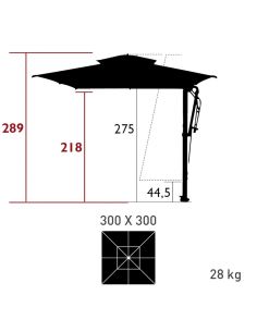 Parasol 300 x 300 cm PAGODA 2