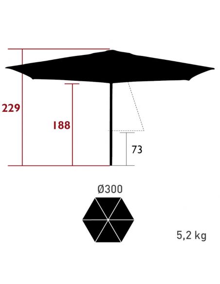 Parasol diamètre 300 cm PAXI