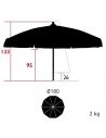 Parasol diamètre 180 cm PLAGE