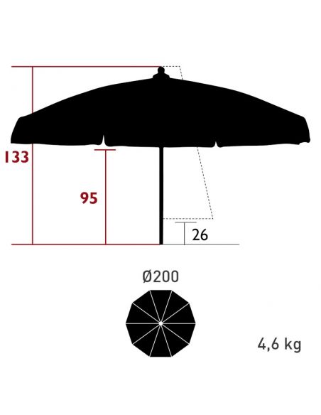 Parasol diamètre 200 cm PLAGE