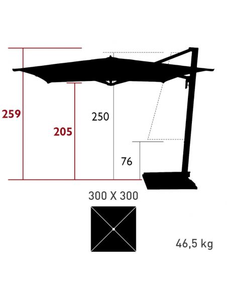 Parasol 300 x 300 cm BORÉE