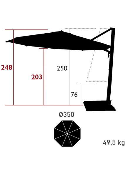 Parasol diamètre 350 cm BORÉE