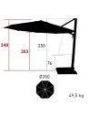 Parasol diamètre 350 cm BORÉE