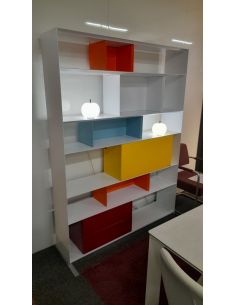 Déstockage Bibliothèque STACK MÜLLER, Longueur 151 cm x Hauteur 200 cm x Profondeur 32 cm