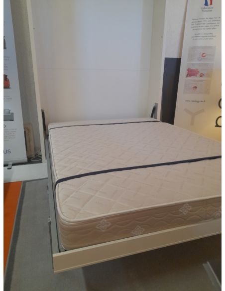Déstockage Lit rabattable escamotable 2 places ULISSE 156 avec literie 140x200cm CLEI