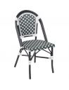 Déstockage Chaise de jardin DEMOISELLE, structure basalte, habillage cross vert Wicker tressée VLAEMYNCK