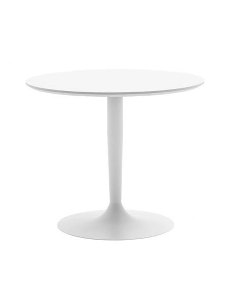Déstockage Table ronde PLANET CB4005 FD120, diamètre 120 cm, plateau blanc optique P94 CONNUBIA