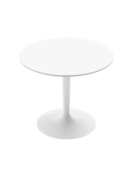 Déstockage Table ronde PLANET CB4005 FD120, diamètre 120 cm, plateau blanc optique P94 CONNUBIA