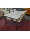 Déstockage Table de repas fixe CLASS 180 x 100 cm DEXO, plateau céramique oxide perle, piétement moka