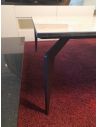 Déstockage Table basse en céramique DEKTON BERGEN L90xL90xH41cm, piétement métal époxy noir