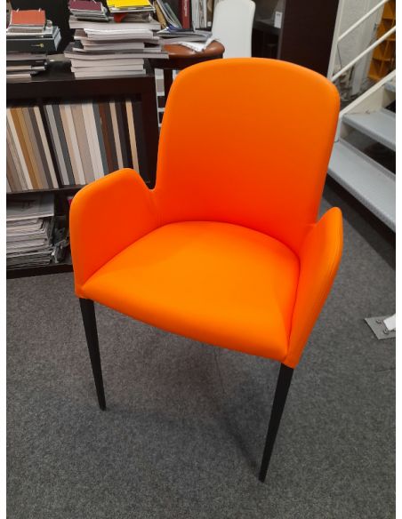 Déstockage Fauteuil bridge JULIE EUROPEA, simili-cuir Magnum 307 orange