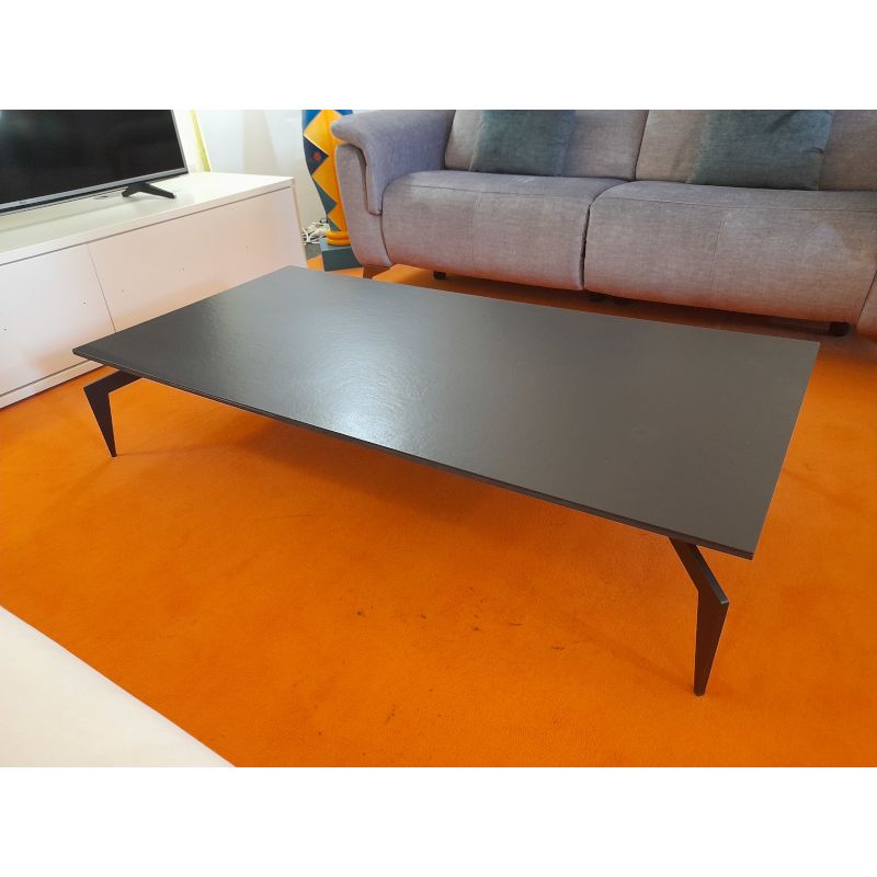 Déstockage Table basse en céramique DEKTON SIRIUS, piétement métal design noir