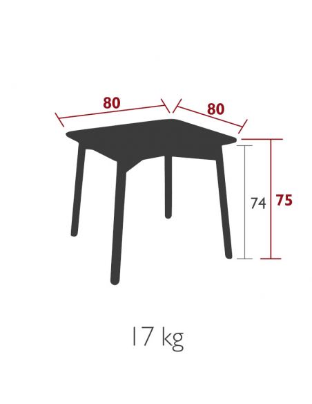 Table de repas de jardin 80 x 80 cm GORDES
