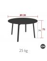 Table de repas de jardin diamètre 120 cm GORDES