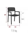 Fauteuil de jardin LODGE teck massif naturel, habillage aluminium séquoia