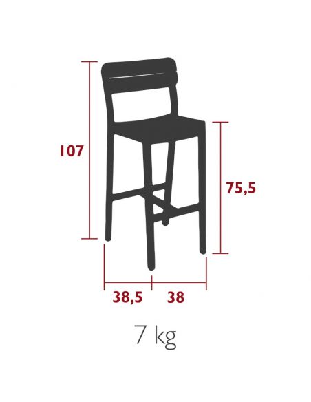 Tabouret de bar LODGE teck massif naturel