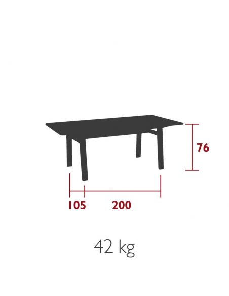 Table de repas de jardin 200 x 105 cm LODGE teck massif naturel