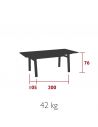 Table de repas de jardin 200 x 105 cm LODGE teck massif naturel