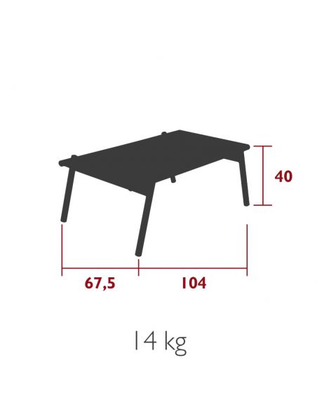 Table basse de jardin 104 x 67,5 cm PILOTIS