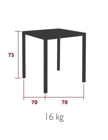 Table de repas de jardin 70 x 70 cm QUADRIX