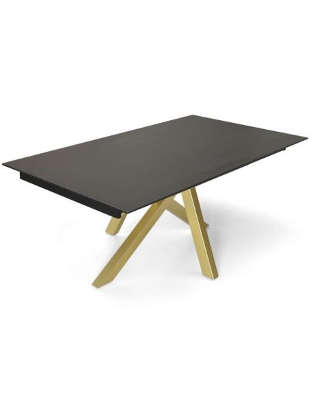 Table fixe contemporaine MOON 180 x 100 cm avec plateau céramique DEKTON