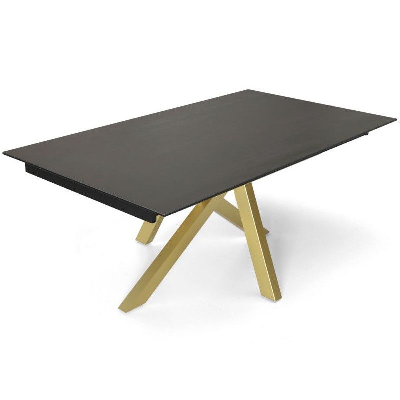 Table fixe contemporaine MOON 180 x 110 cm avec plateau céramique DEKTON