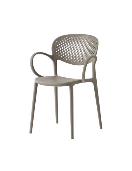 Chaise en polypropylène avec accoudoirs et dossier perforé ABBY CB2194