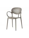 Chaise en polypropylène avec accoudoirs et dossier perforé ABBY CB2194